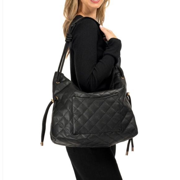 Handbags - Black Quilted Shoulder Bag